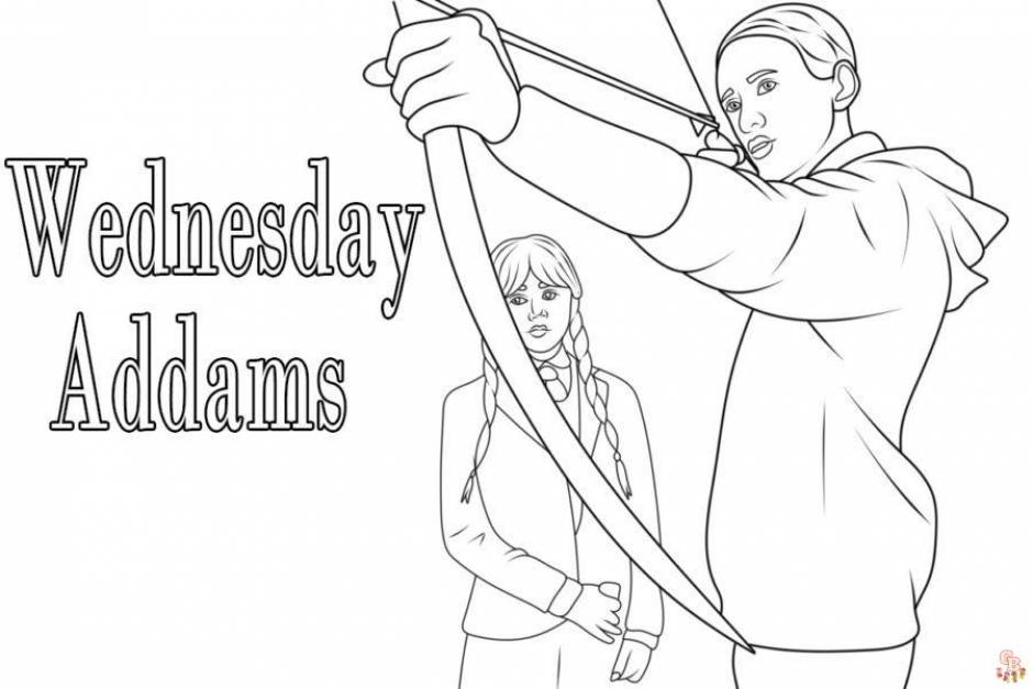 Wednesday coloring pages for kids