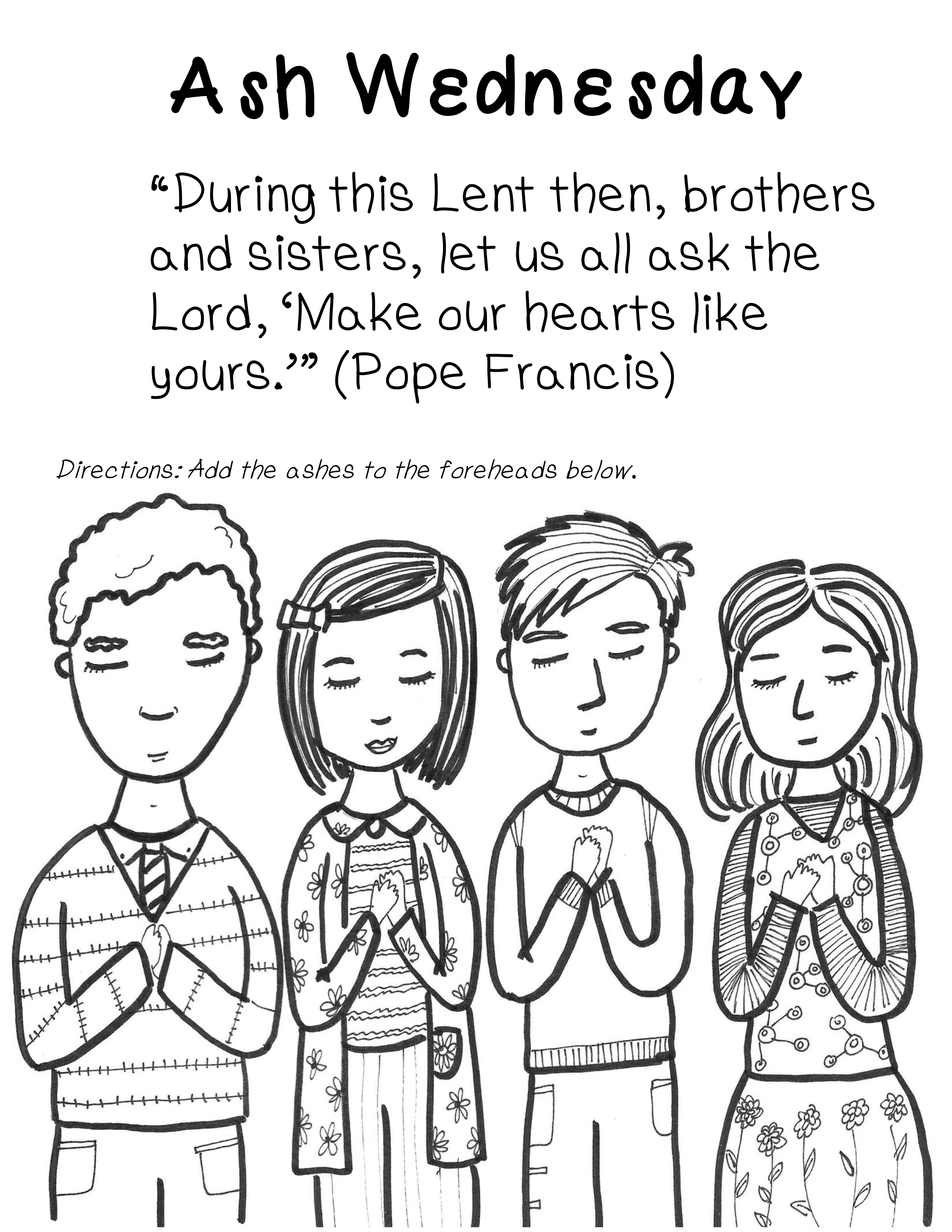 Ash wednesday coloring pages