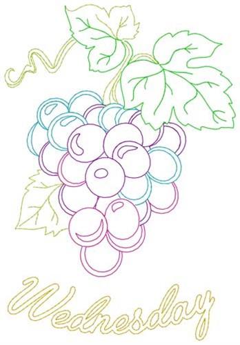 Wednesday grapes embroidery design