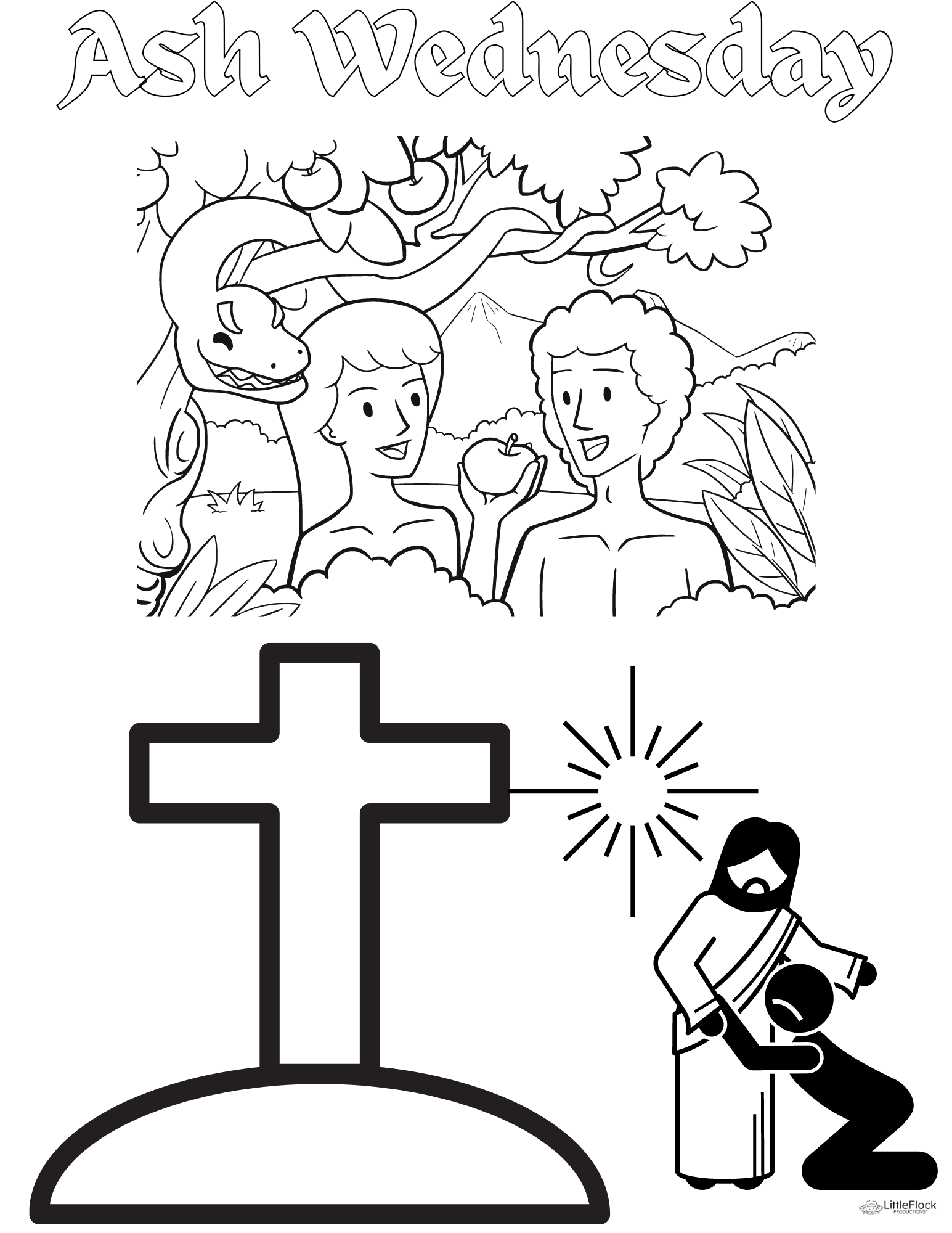 Ash wednesday coloring and parent page