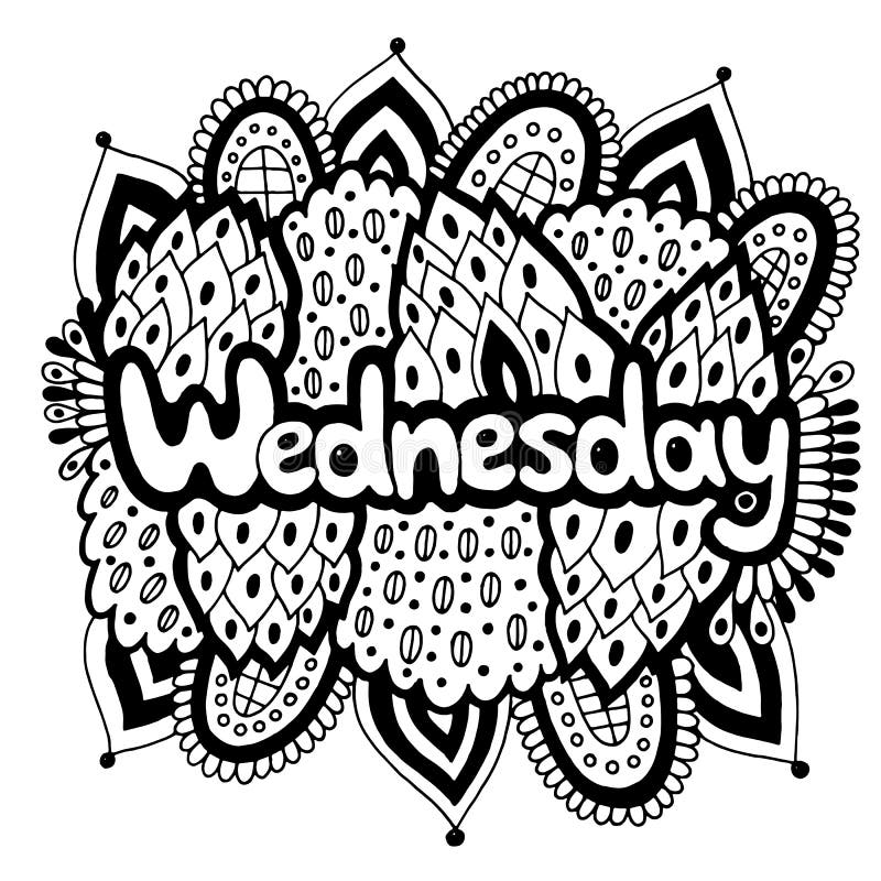 Cartoon wednesday coloring page stock illustrations â cartoon wednesday coloring page stock illustrations vectors clipart