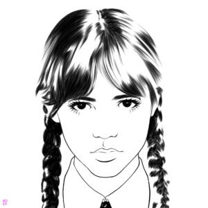 Wednesday addams coloring pages printable for free download