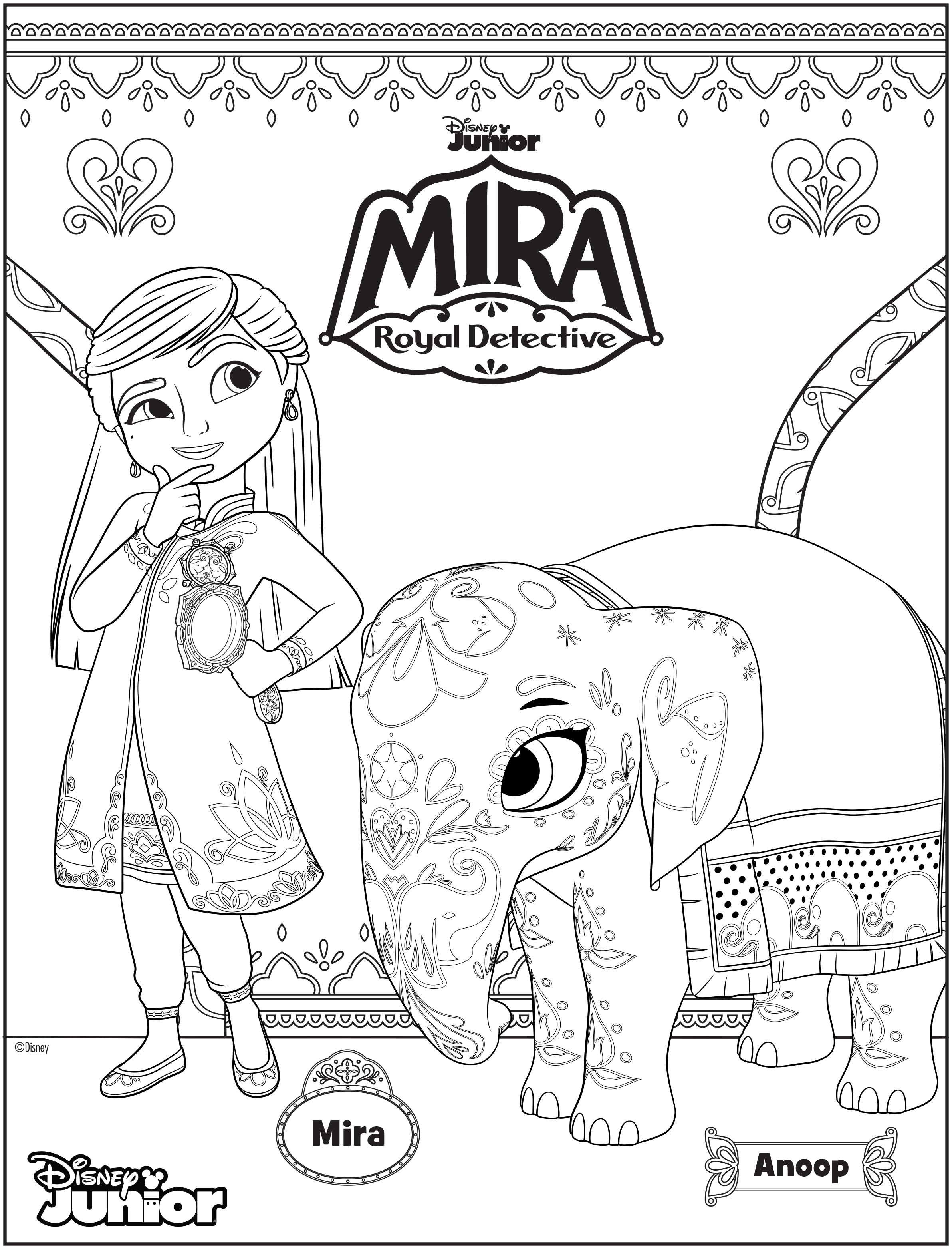 Enjoy these three mira royal detective coloring sheets