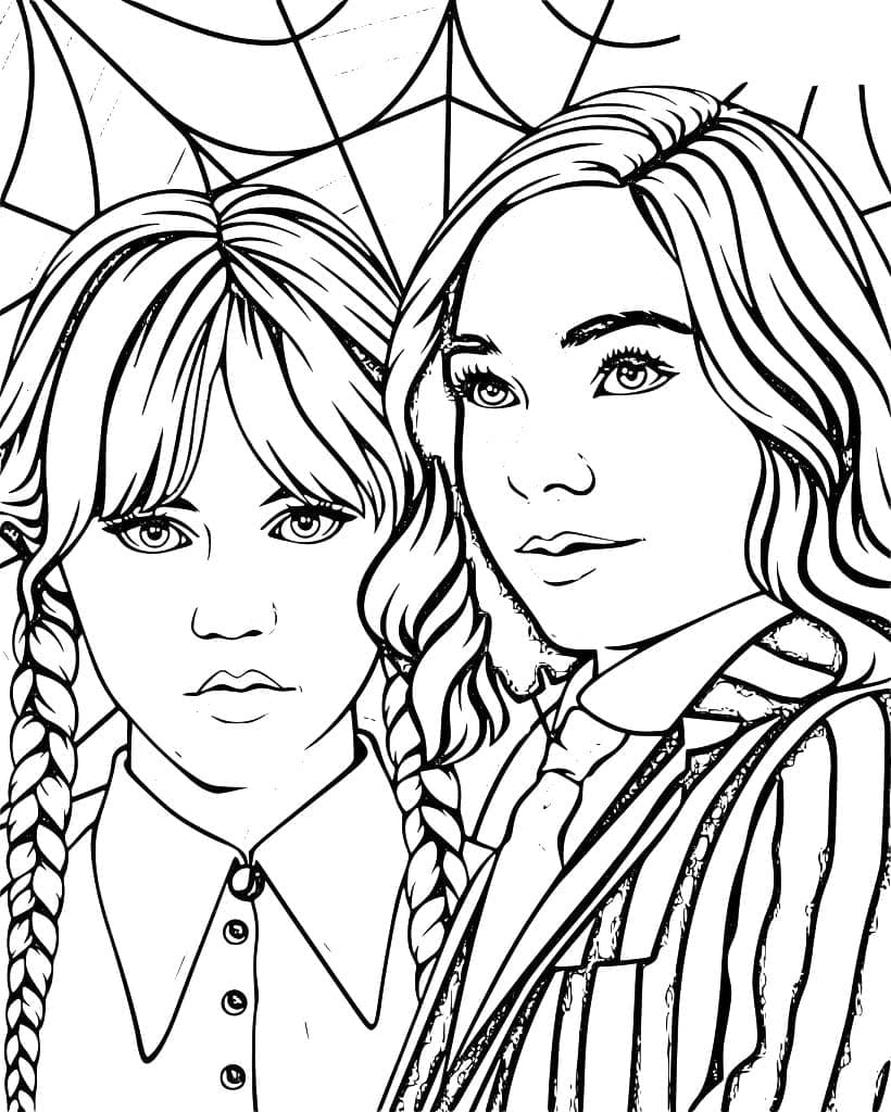 Wednesday addams coloring pages