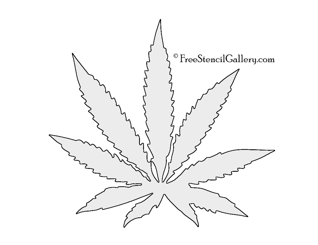 Cannabis pot leaf stencil free stencil gallery