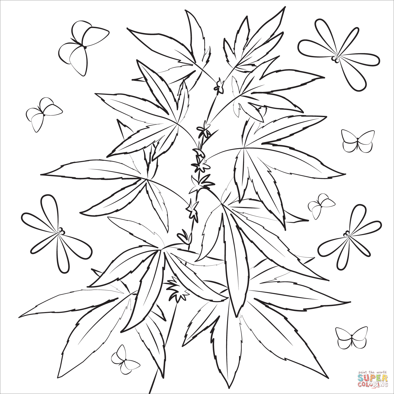 Marijuana coloring page free printable coloring pages