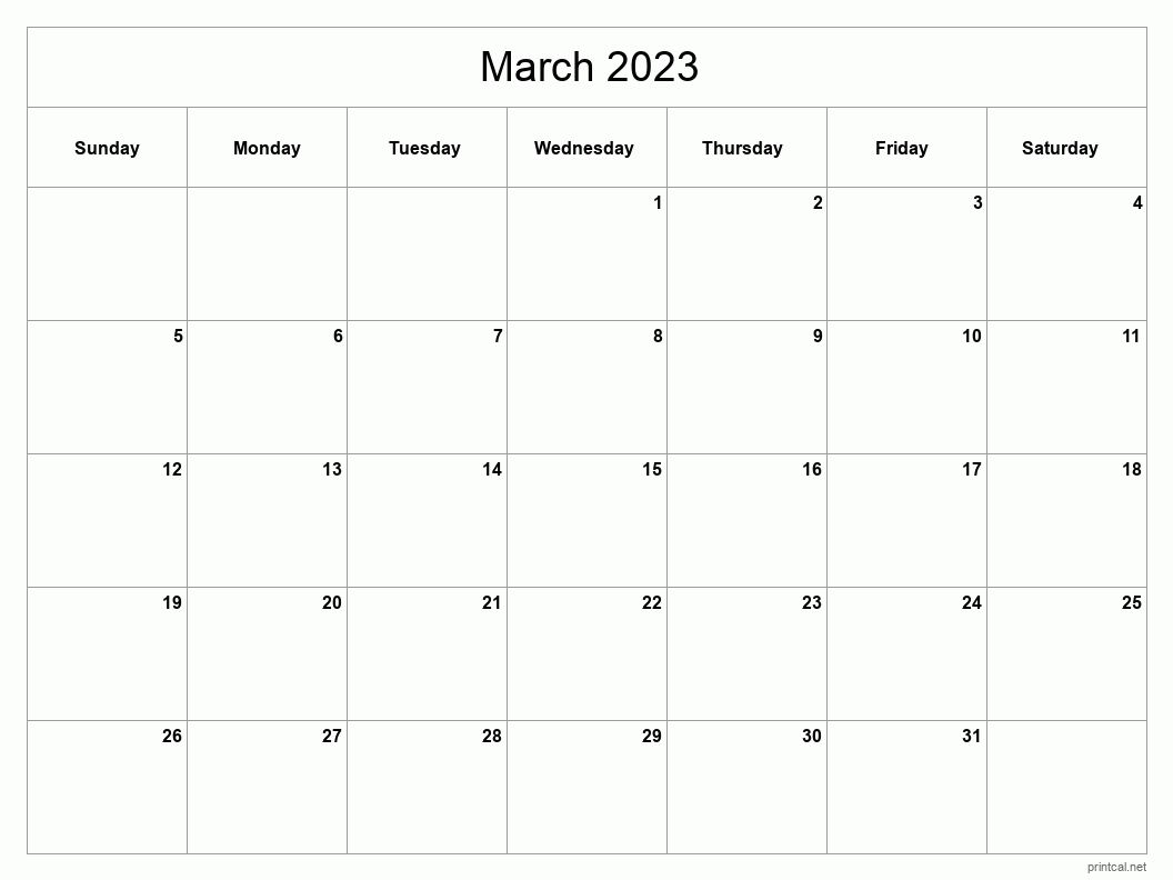 Printable march calendar free printable calendars