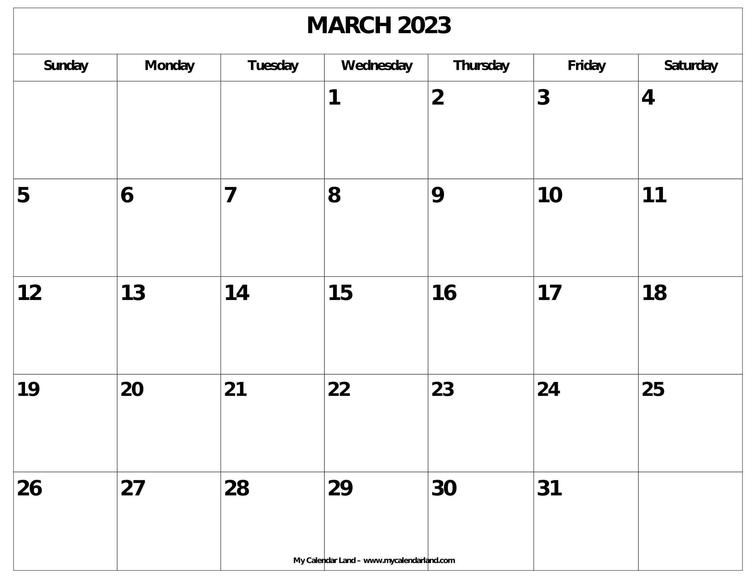 March calendar