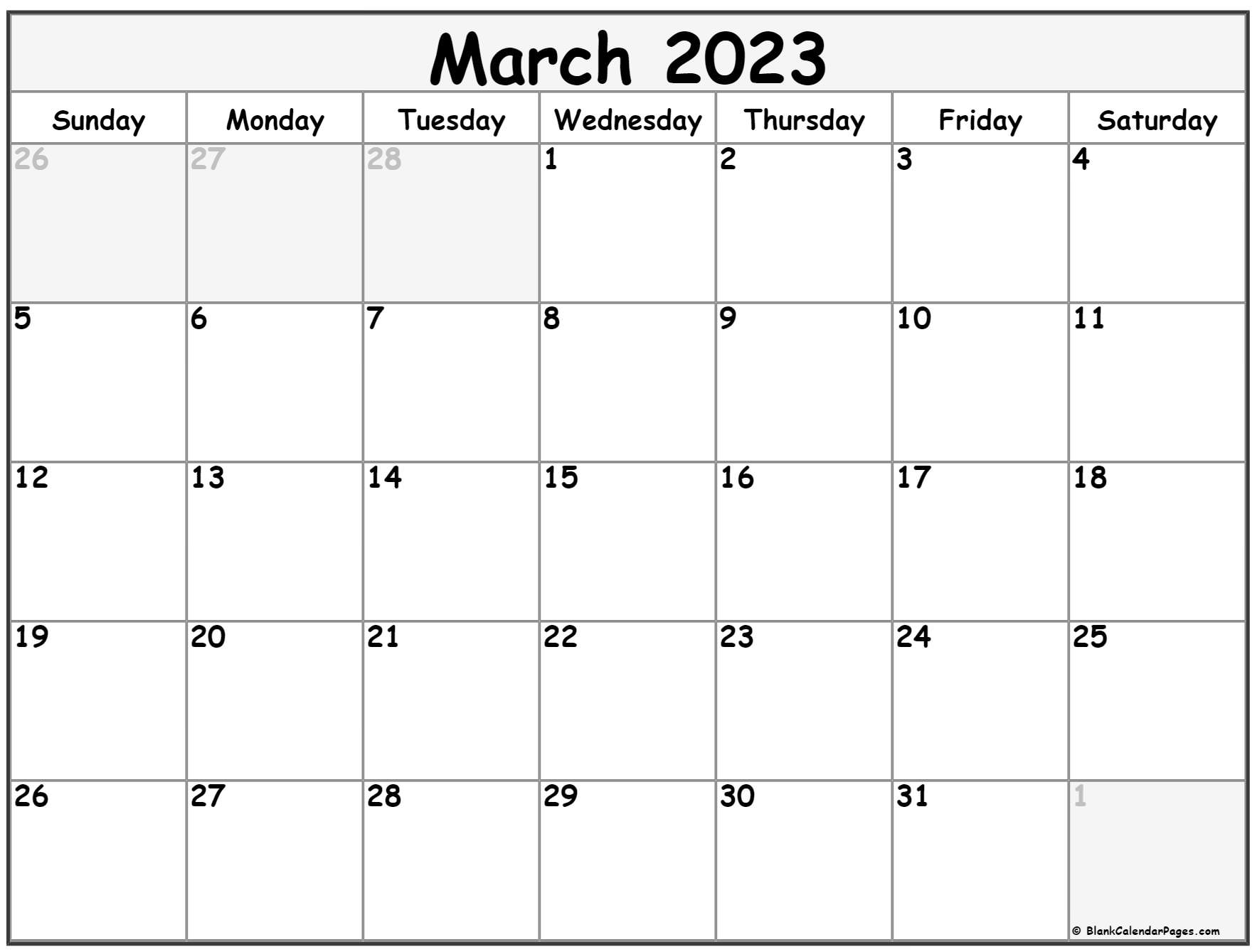 March calendar free printable calendar