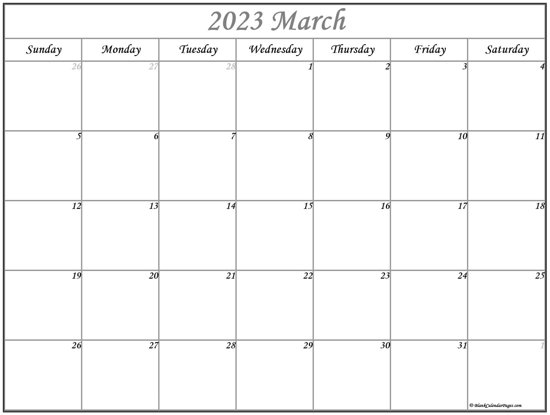 March calendar free printable calendar