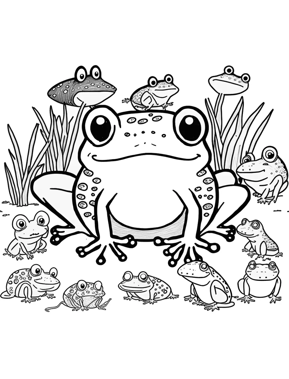 Frog coloring pages free printable sheets