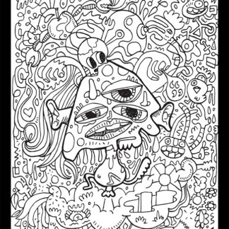 Weird alien thingy colouring page â the doodle monkey