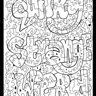 Quirky strange and weird colouring sheet â the doodle monkey