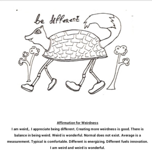 Be different â coloring page and affirmation â individual empowerment