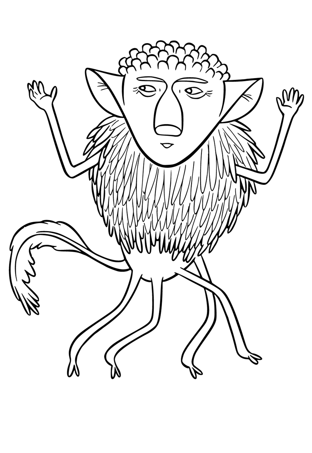 Free printable weird funny coloring page for adults and kids