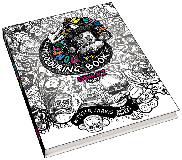 Quirky strange and weird colouring sheet â the doodle monkey