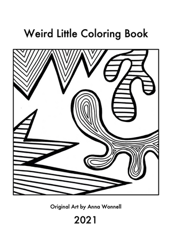 Weird little coloring book art by anna wonnell