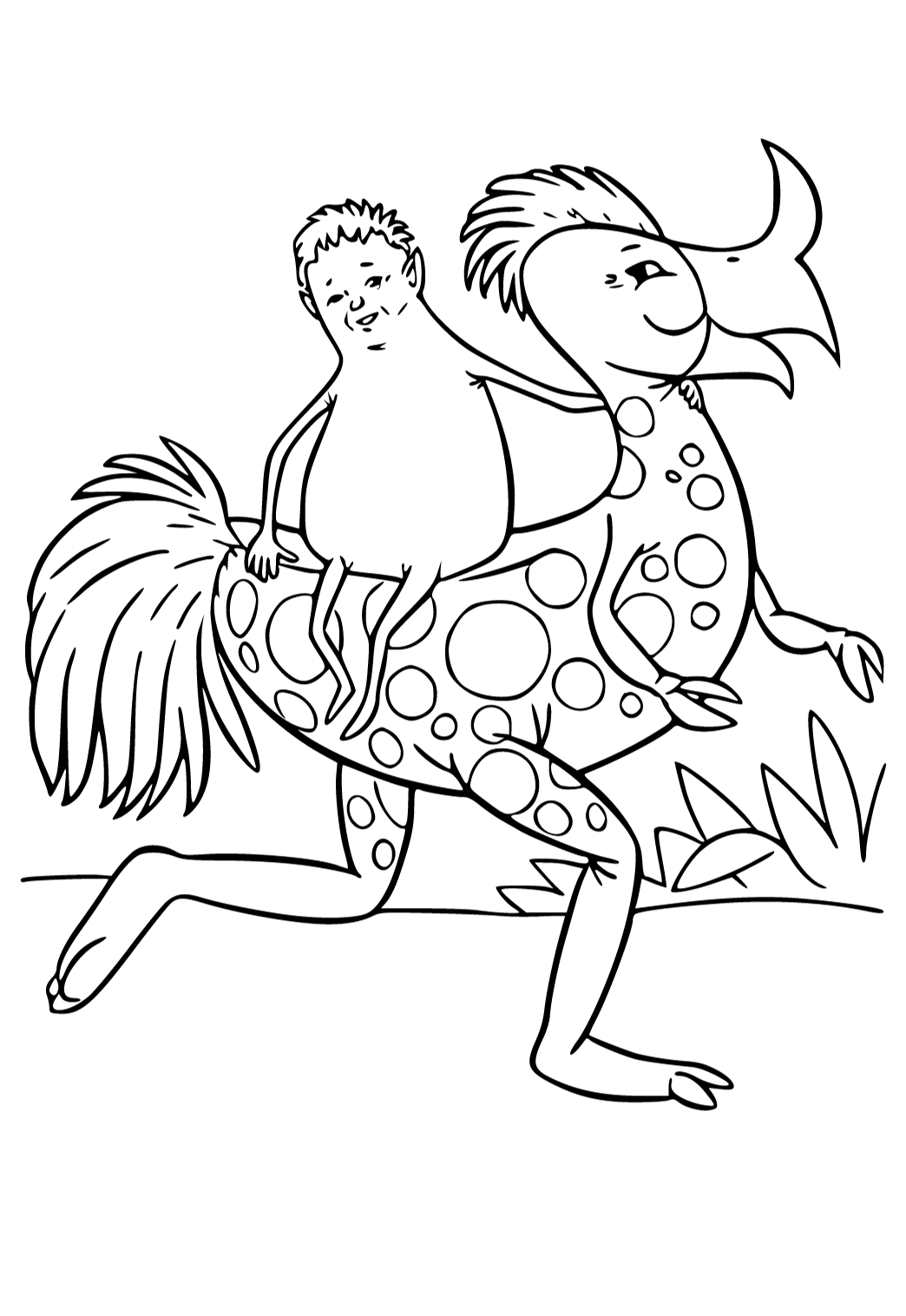 Free printable weird rider coloring page for adults and kids