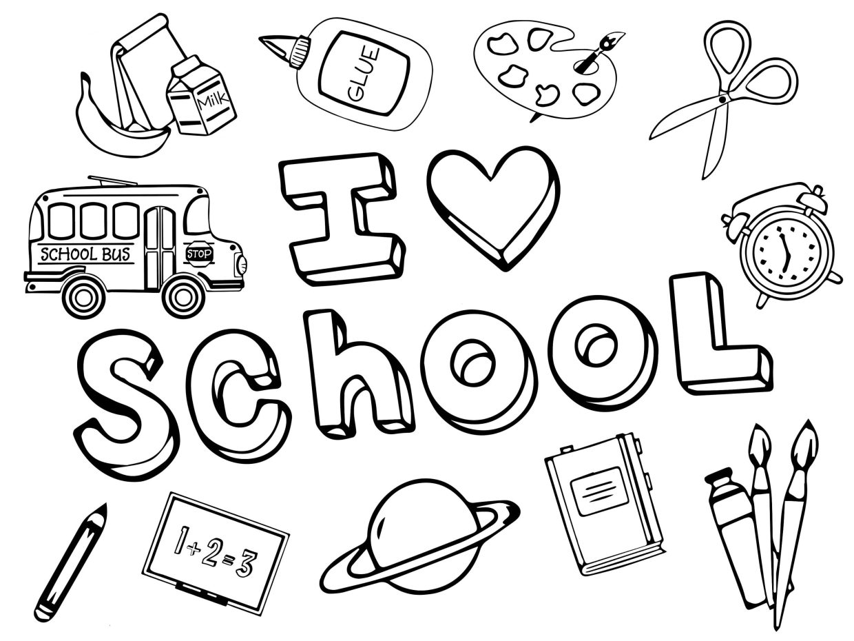 Printable school coloring pages free for kids and adults