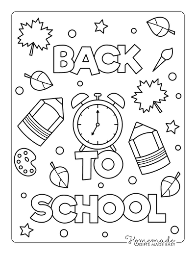 Free back to school coloring pages for kids