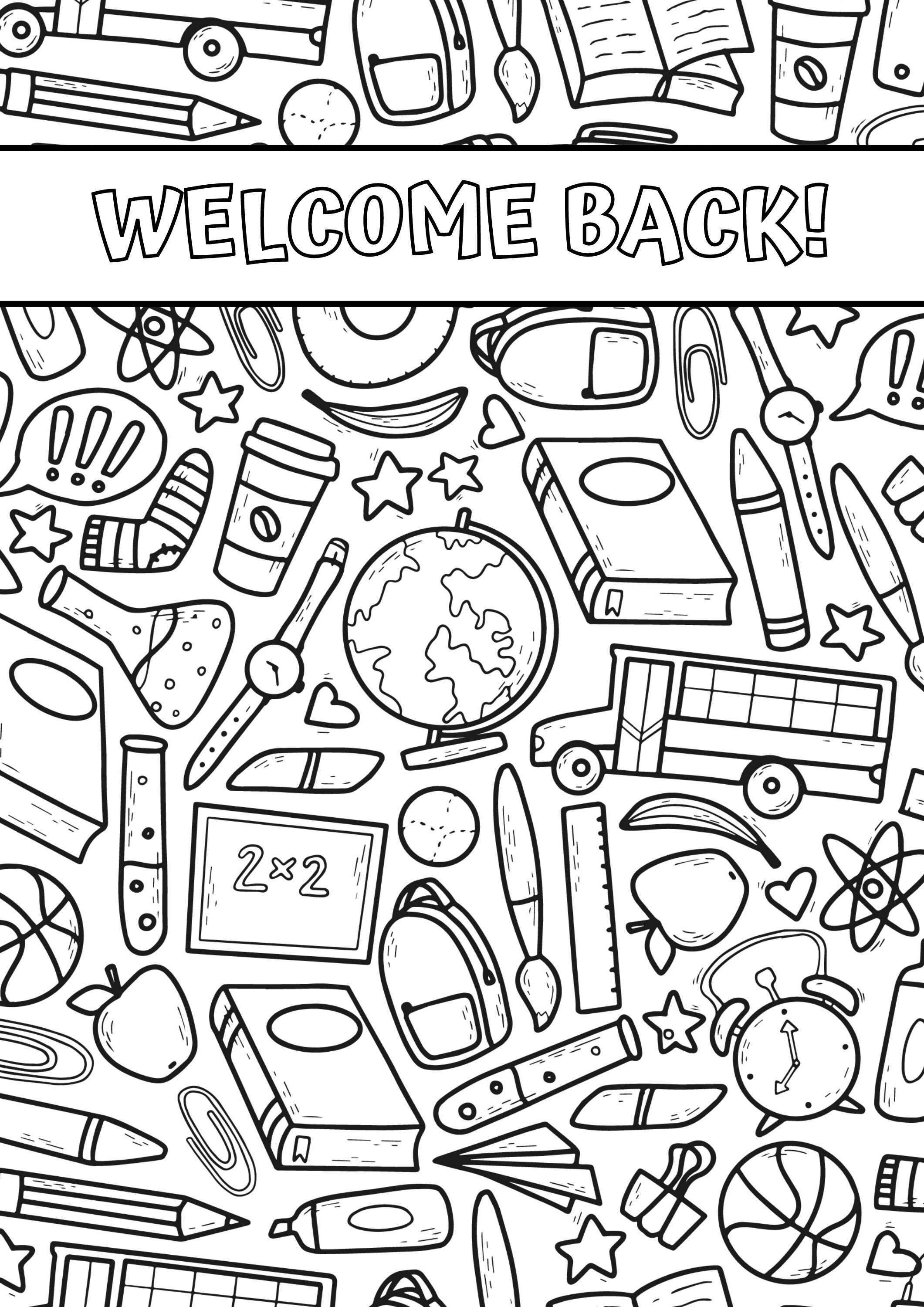 Wele back to school coloring pages