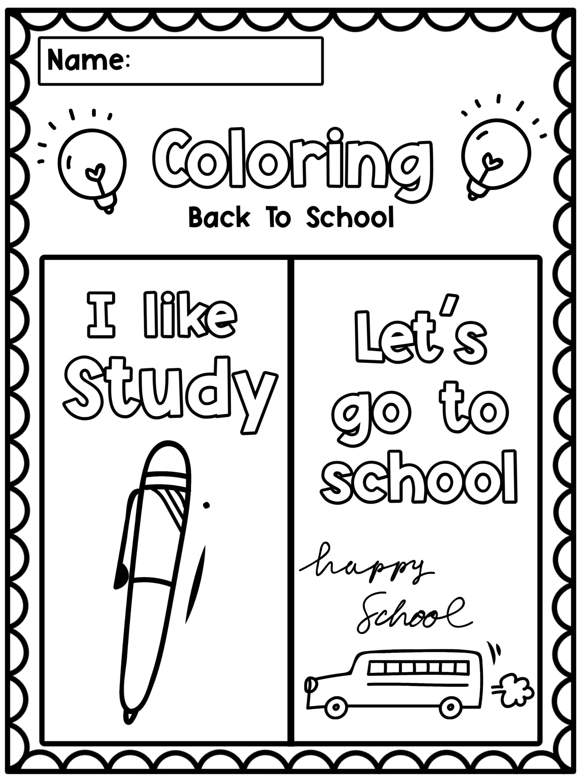 Back to school coloring book pages for kids made by teachers