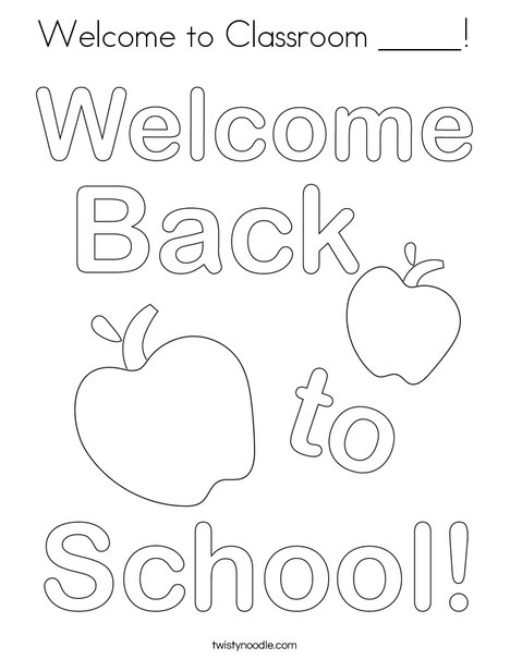 Wele to classroom coloring page