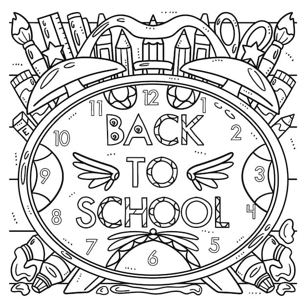 Premium vector back to school isolated coloring page for kids