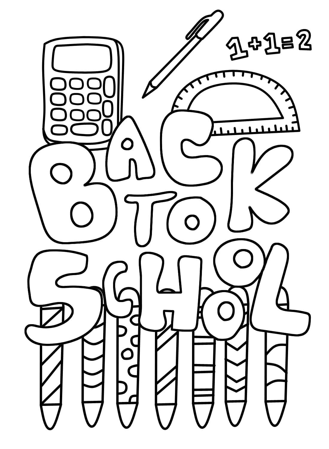 Free back to school coloring page