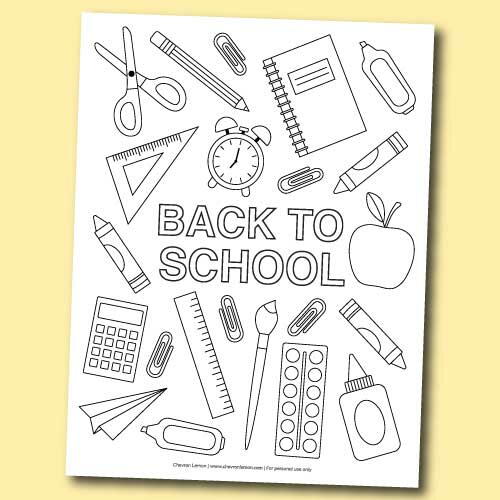 Back to school coloring page