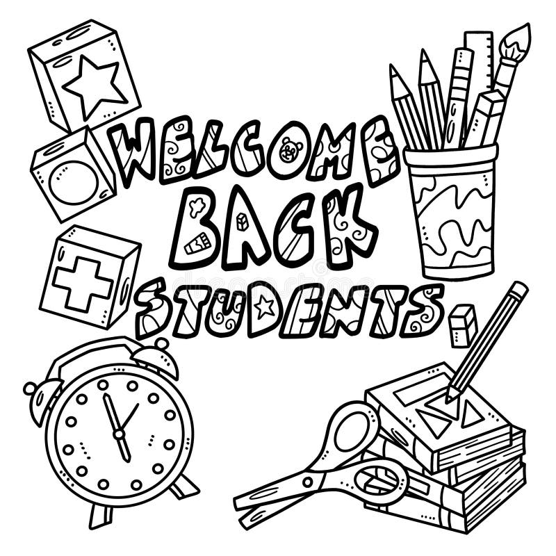 Back to school wele back students isolated stock vector