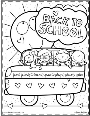 Back to school coloring page â from the pond school coloring pages kindergarten coloring pages back to school worksheets