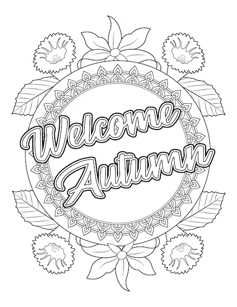 Premium vector wele autumn coloring page