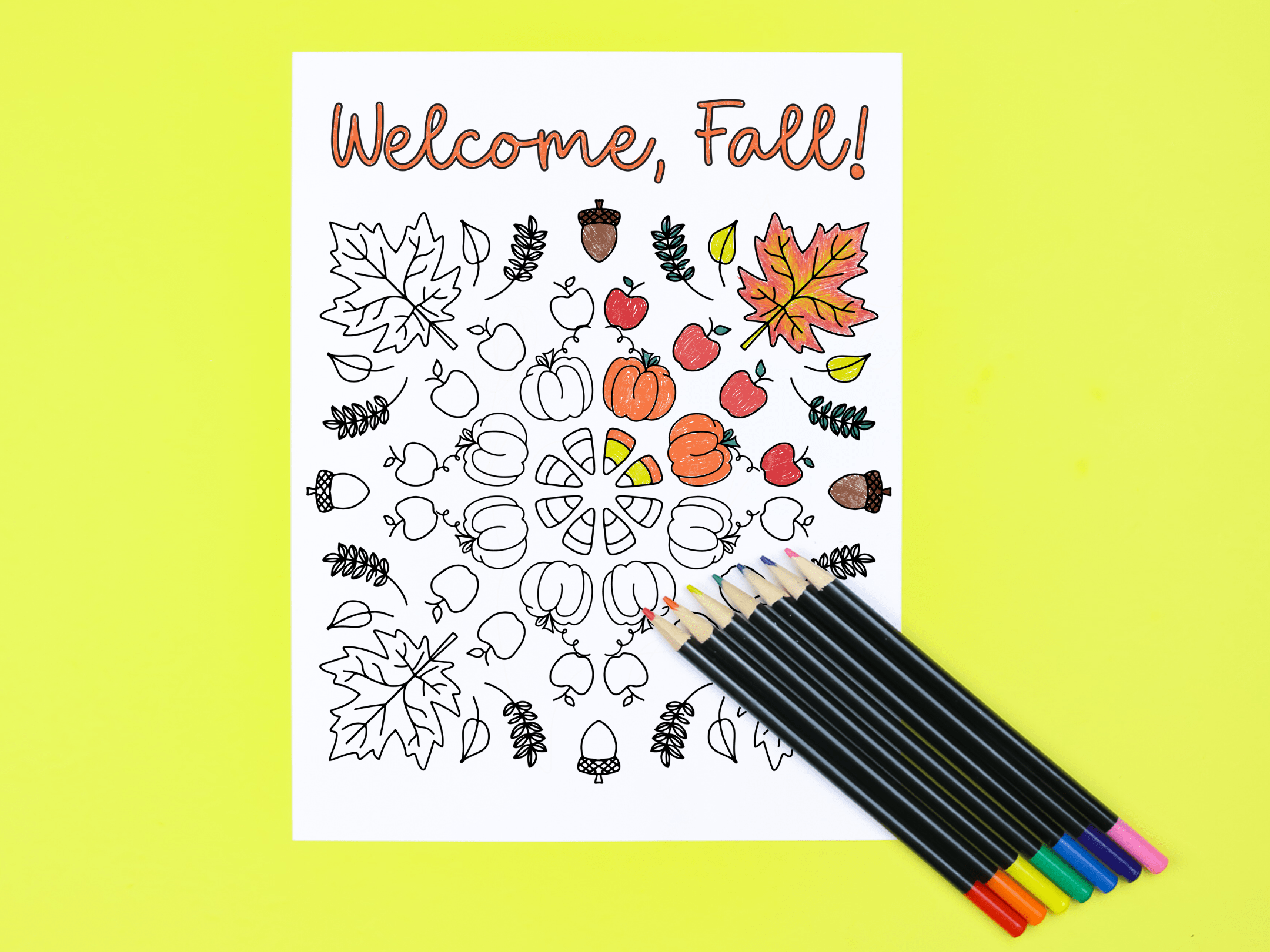 Free fall coloring page printable printables mad in crafts