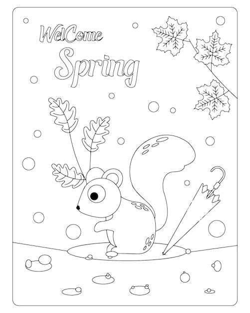 Premium vector autumn coloring pages for kids premium vector