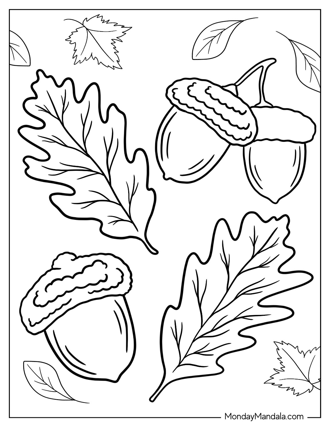 Autumn fall coloring pages free pdf printables