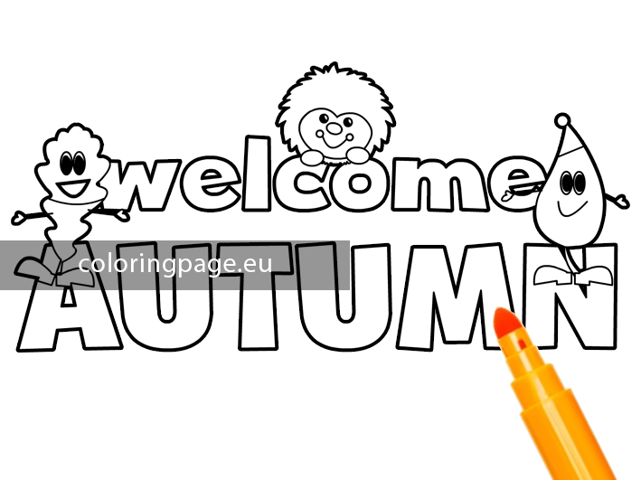 Welcome autumn coloring page coloring page