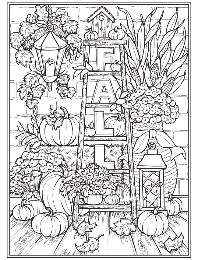 Wele to dover publications detailed coloring pages fall coloring pages coloring pages