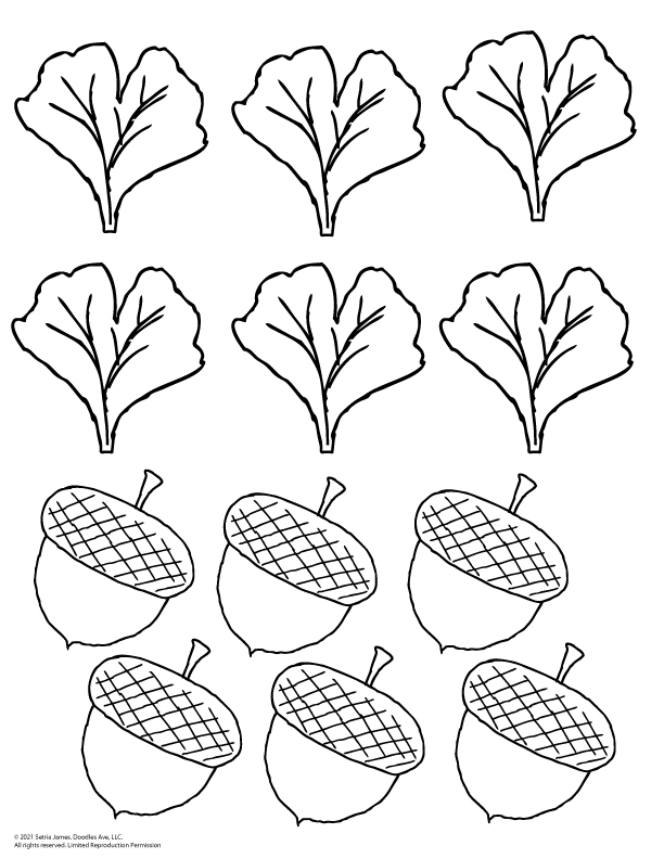 Fall coloring sheet doodles ave