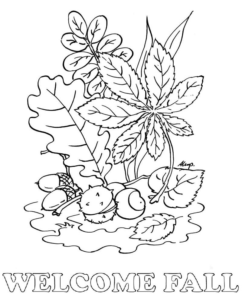 Wele fall coloring pages