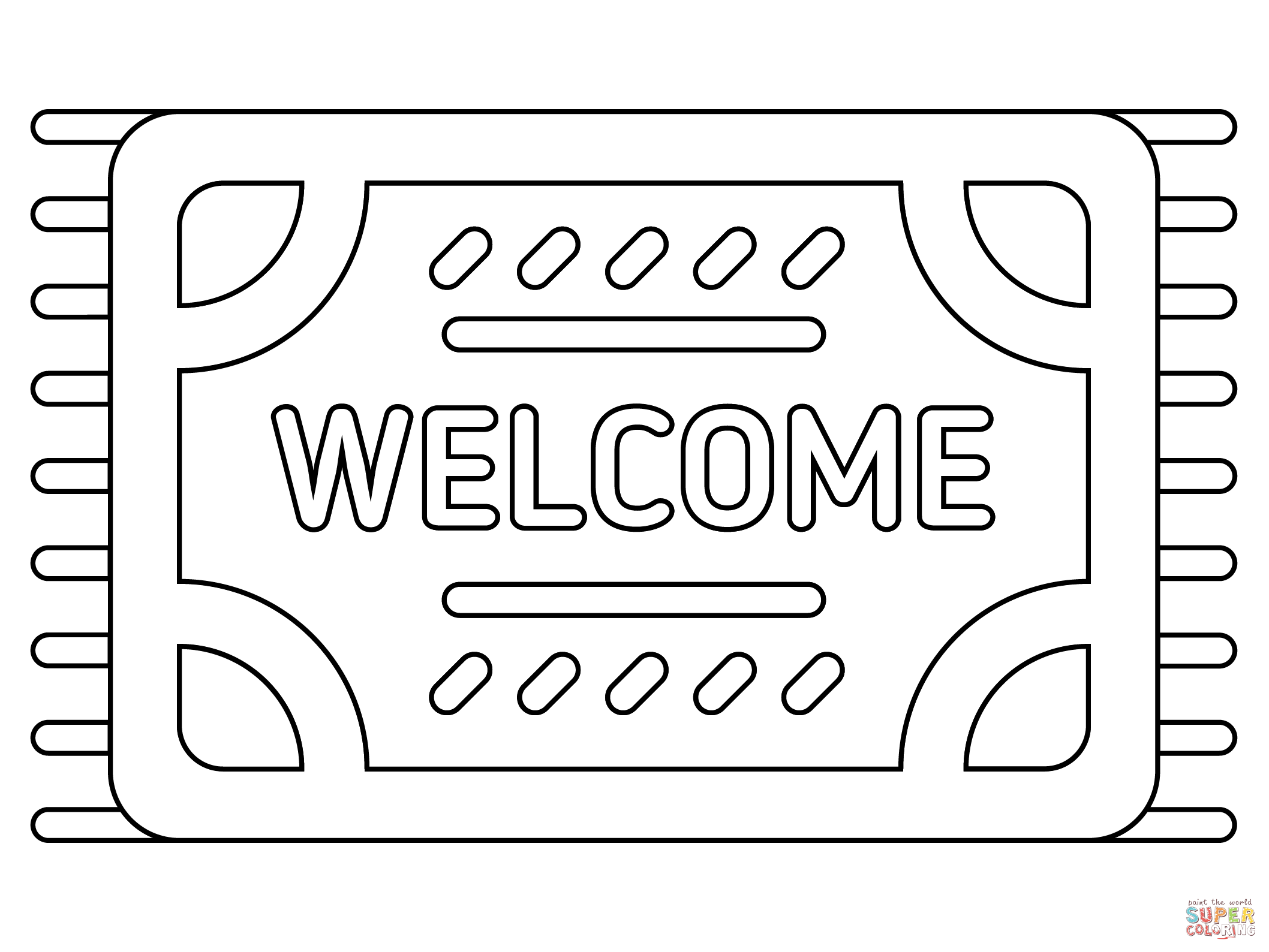 Wele mat coloring page free printable coloring pages