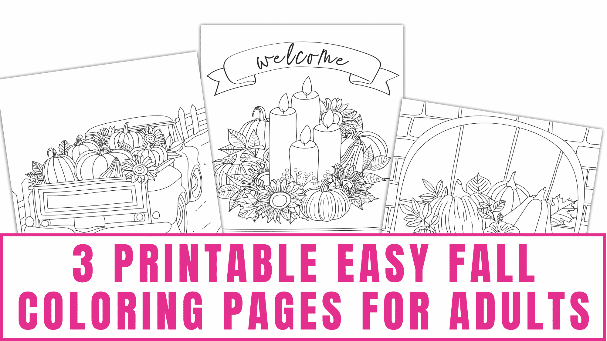 Printable easy fall coloring pages for adults