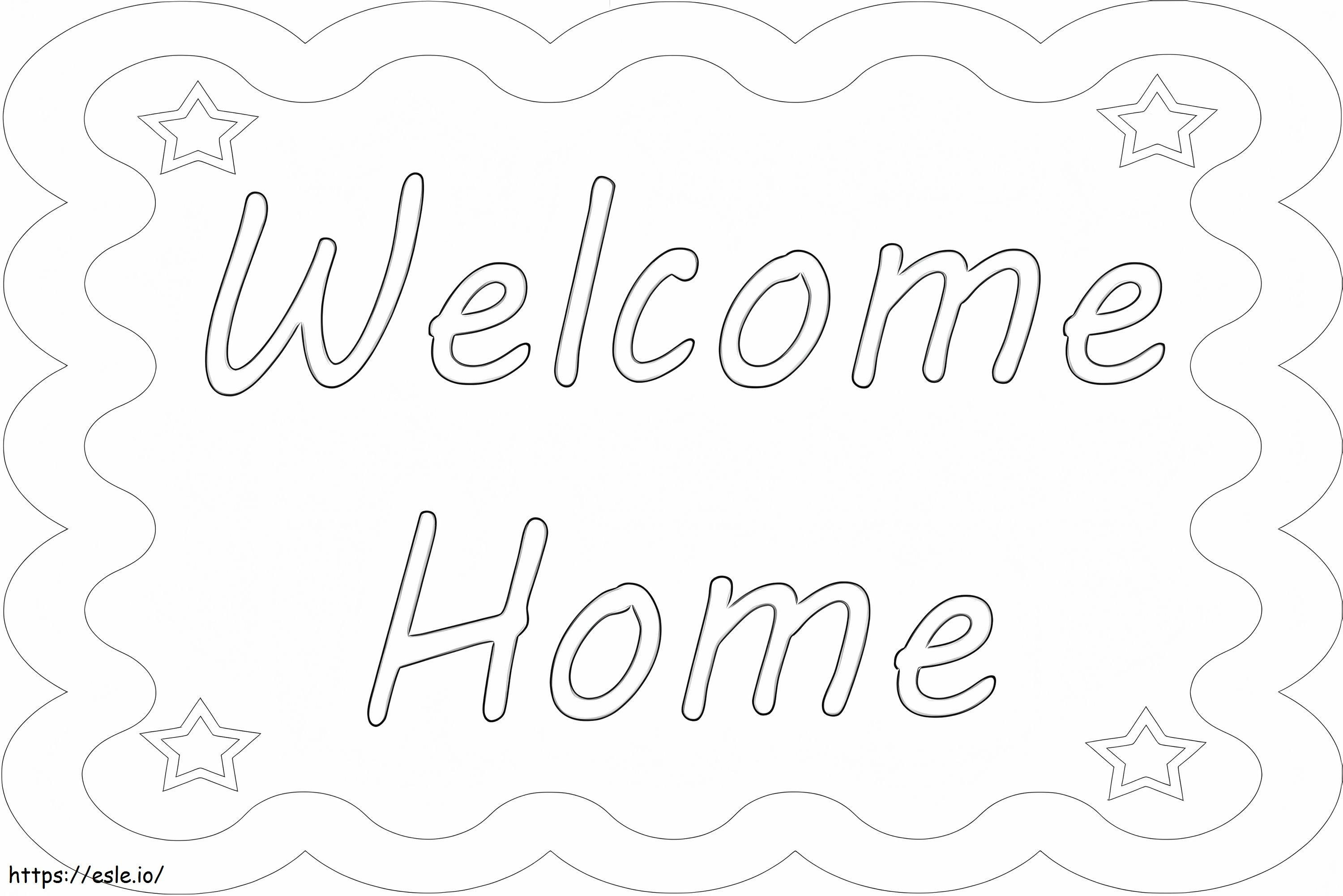 Welcome home coloring page