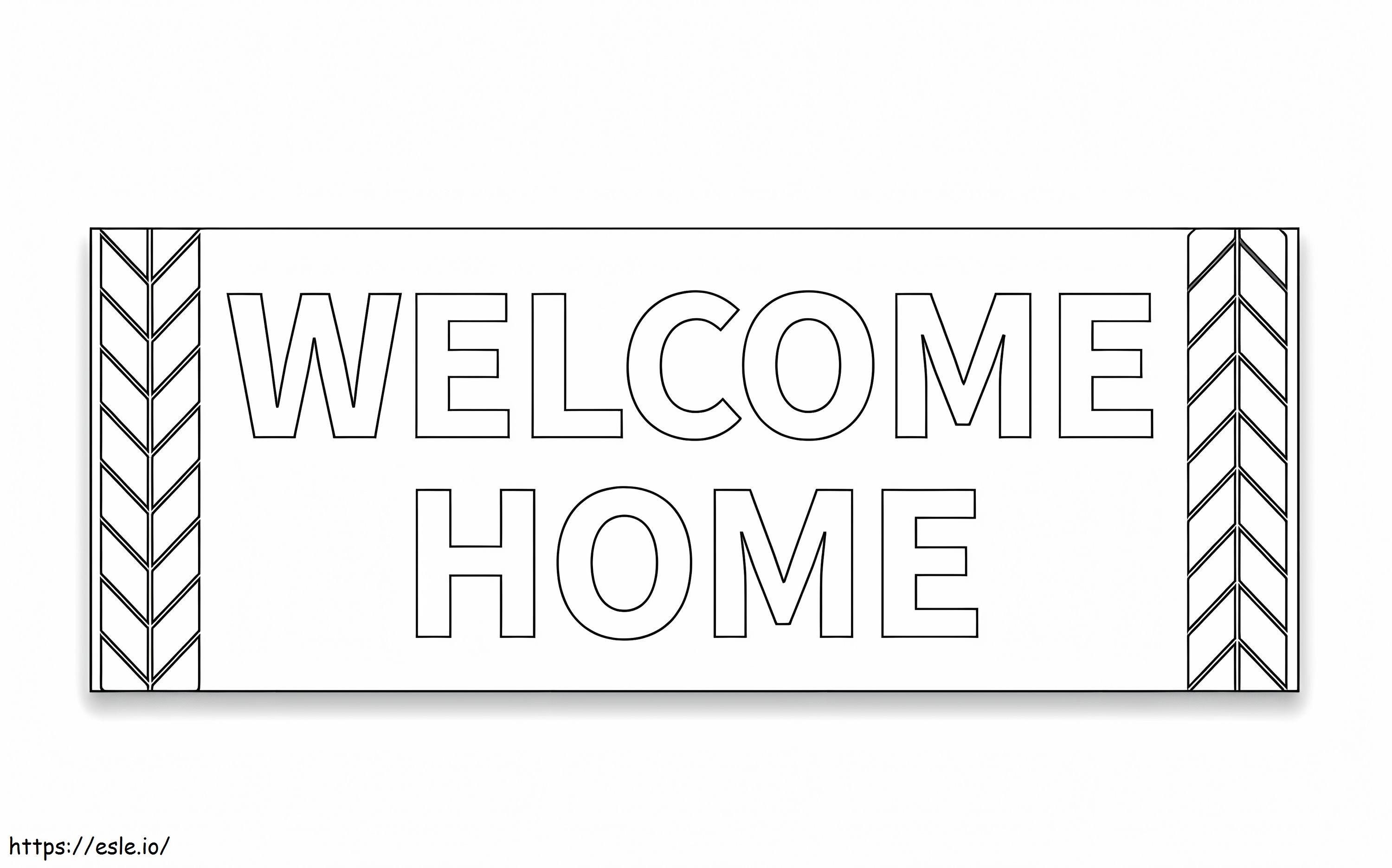 Welcome home coloring page