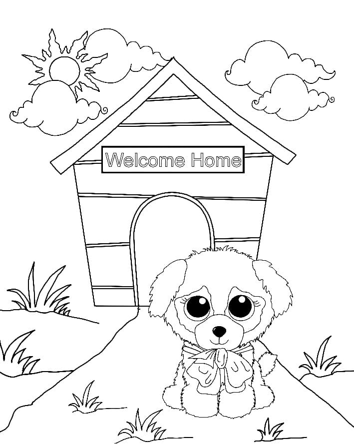 Beanie boo puppy coloring page