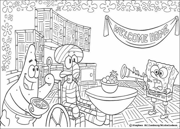 Wele home squidward coloring pages