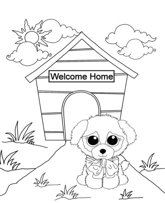 Free easy to print beanie boo coloring pages