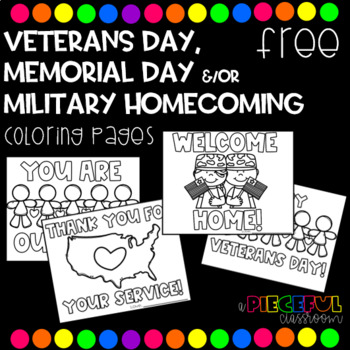 Free military coloring pages veterans day memorial day homeing