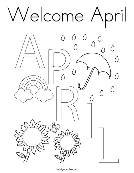 Wele april coloring page