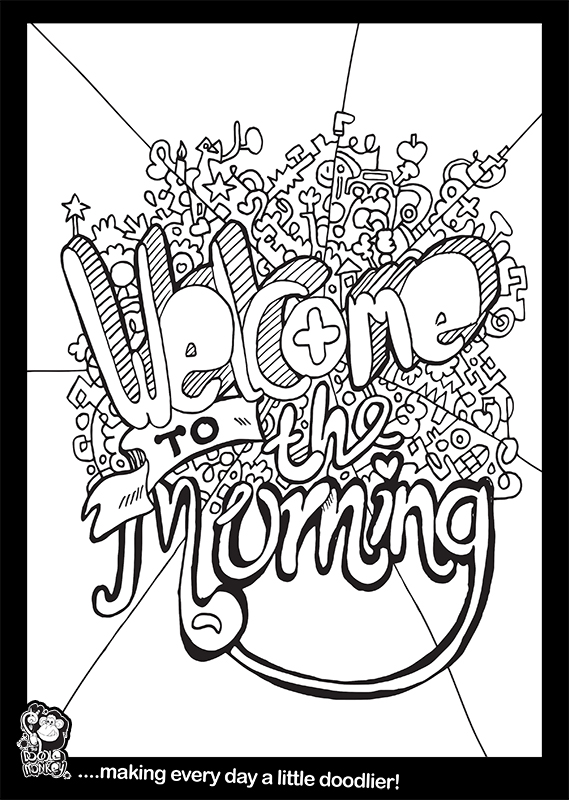 Wele to the morning colouring sheet â the doodle monkey